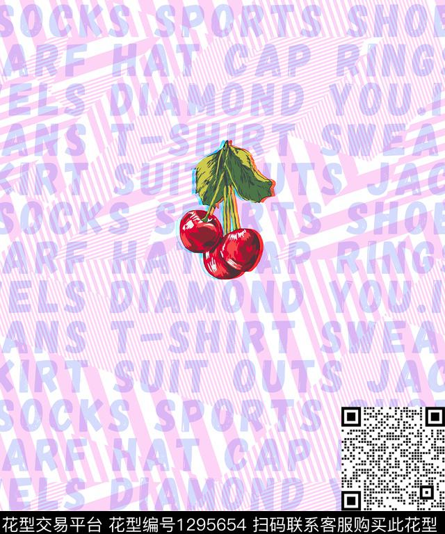 几何水果底纹数码印花华亿平台下载（图片编号: 1295654） - 瓦栏（Walan）