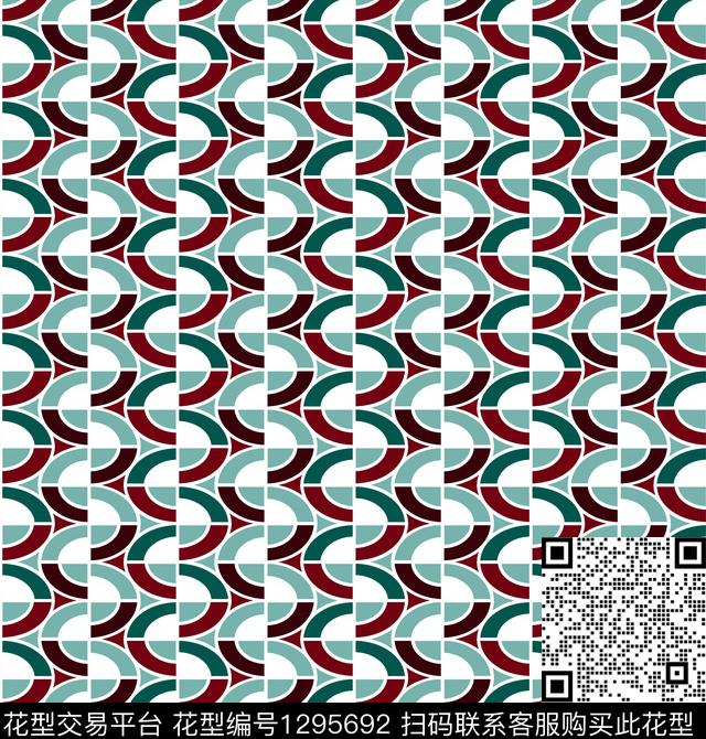 几何炫彩半圆数码印花华亿平台下载（图片编号: 1295692） - 瓦栏（Walan）