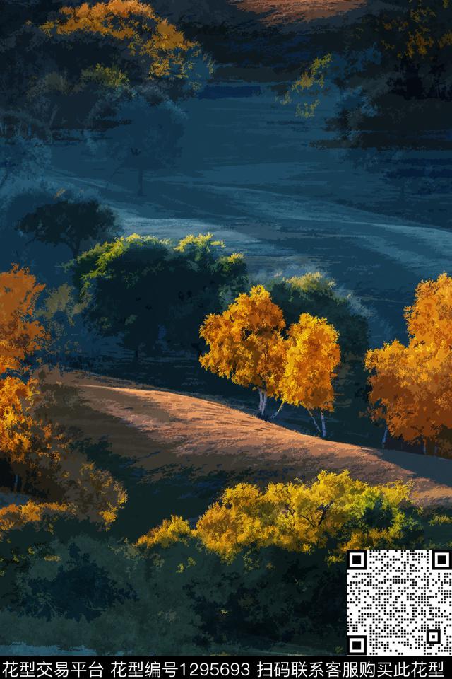 配饰风景景观树林数码印花华亿平台下载（图片编号: 1295693） - 瓦栏（Walan）