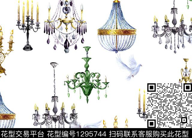 简约大牌风欧美数码印花华亿平台下载（图片编号: 1295744） - 瓦栏（Walan）