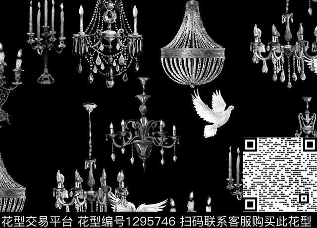 简约大牌风欧美数码印花华亿平台下载（图片编号: 1295746） - 瓦栏（Walan）