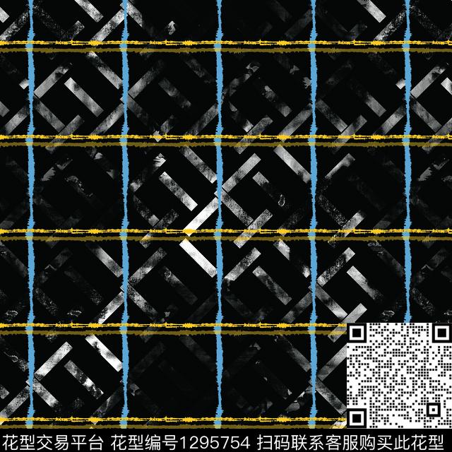 简约几何男装线条数码印花华亿平台下载（图片编号: 1295754） - 瓦栏（Walan）