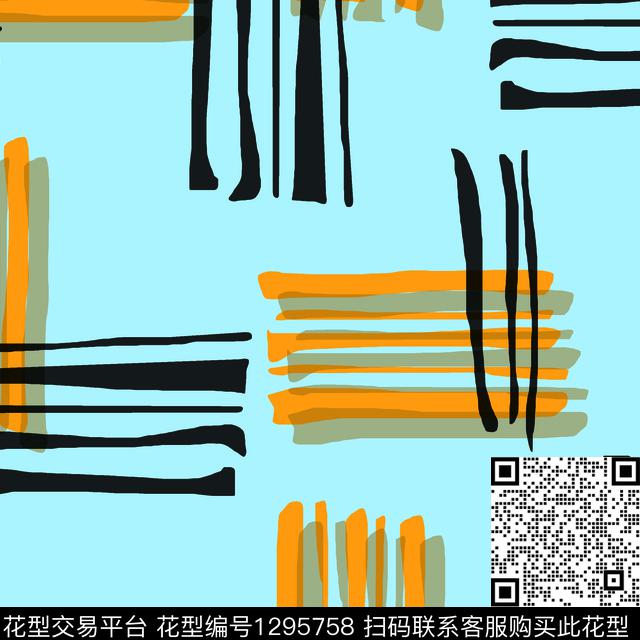 简约黑白条纹几何传统印花华亿平台下载（图片编号: 1295758） - 瓦栏（Walan）