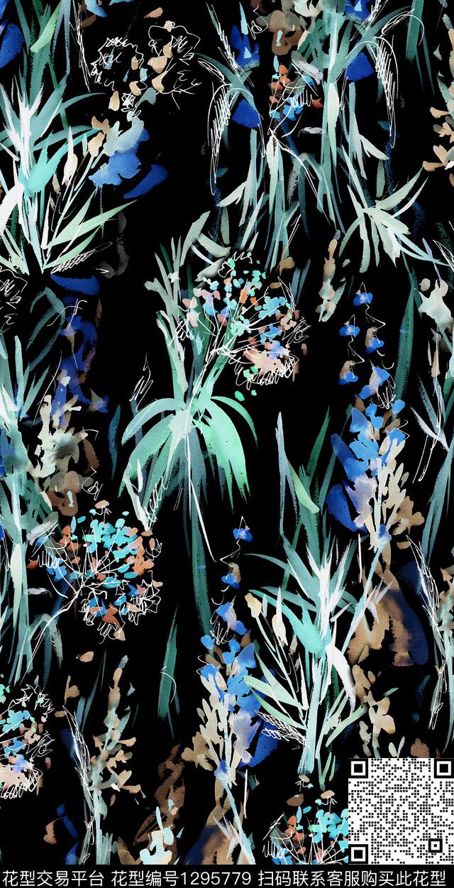 女装花卉扎染华亿平台数码印花华亿平台下载（图片编号: 1295779） - 瓦栏（Walan）