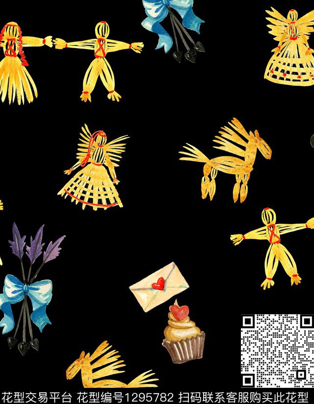 简约大牌风欧美数码印花华亿平台下载（图片编号: 1295782） - 瓦栏（Walan）