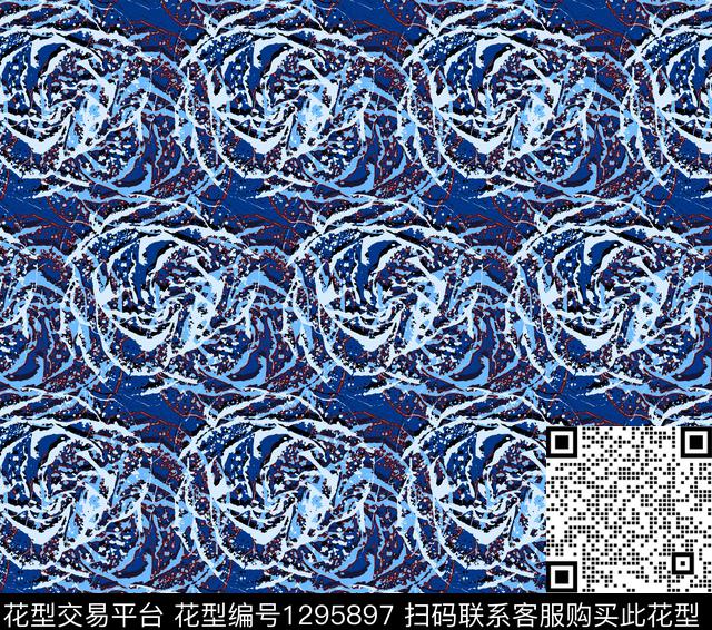 简约趋势华亿平台玫瑰花数码印花华亿平台下载（图片编号: 1295897） - 瓦栏（Walan）