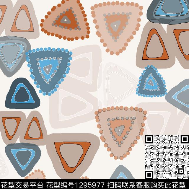 三角形手绘线条笔触传统印花华亿平台下载（图片编号: 1295977） - 瓦栏（Walan）