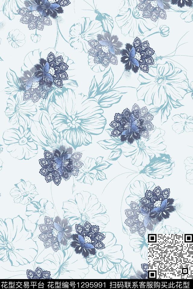 趋势华亿平台花瓶女装数码印花华亿平台下载（图片编号: 1295991） - 瓦栏（Walan）