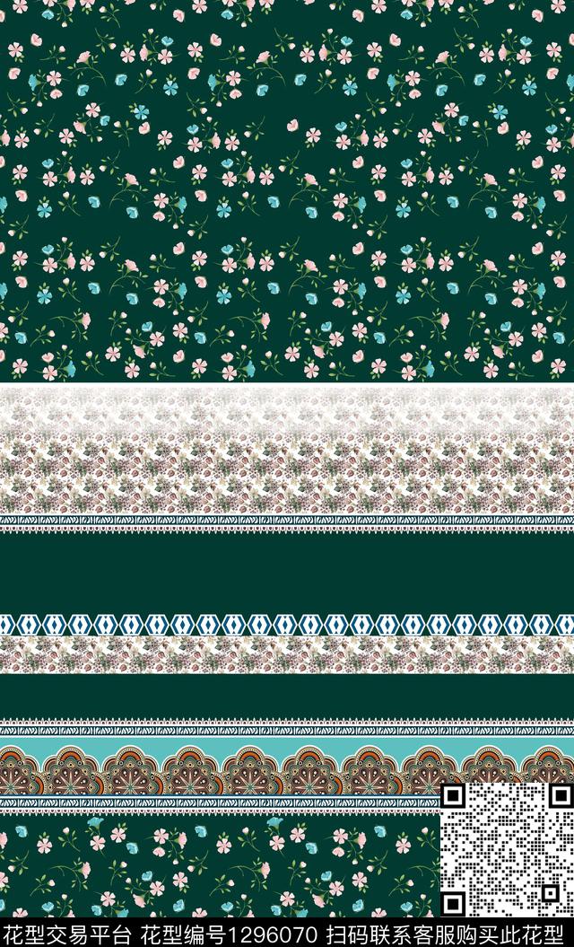 花卉花边小碎花数码印花华亿平台下载（图片编号: 1296070） - 瓦栏（Walan）