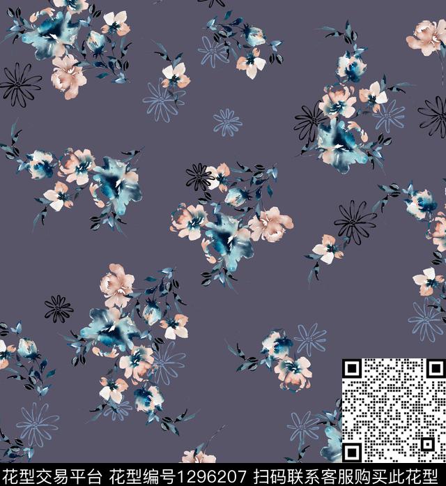 简约花卉欧洲数码印花华亿平台下载（图片编号: 1296207） - 瓦栏（Walan）
