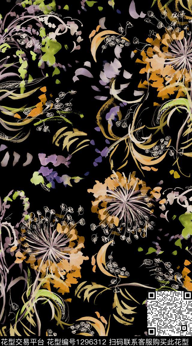 花卉大牌风热带华亿平台数码印花华亿平台下载（图片编号: 1296312） - 瓦栏（Walan）
