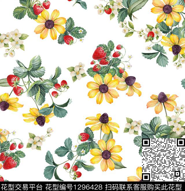 水果花卉大牌风数码印花华亿平台下载（图片编号: 1296428） - 瓦栏（Walan）