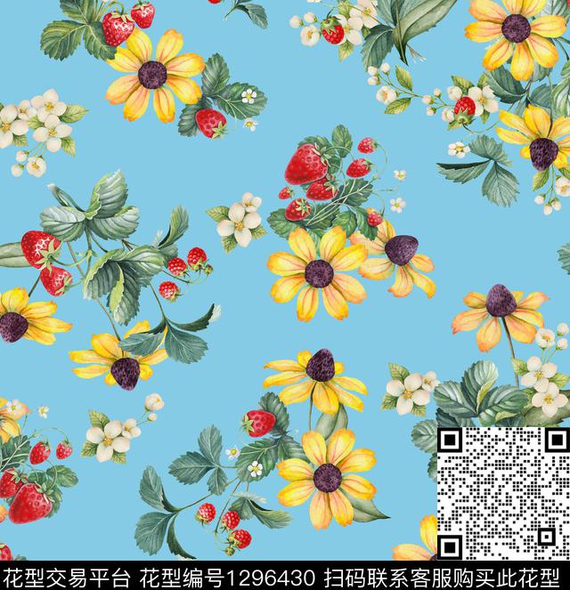 水果花卉大牌风数码印花华亿平台下载（图片编号: 1296430） - 瓦栏（Walan）