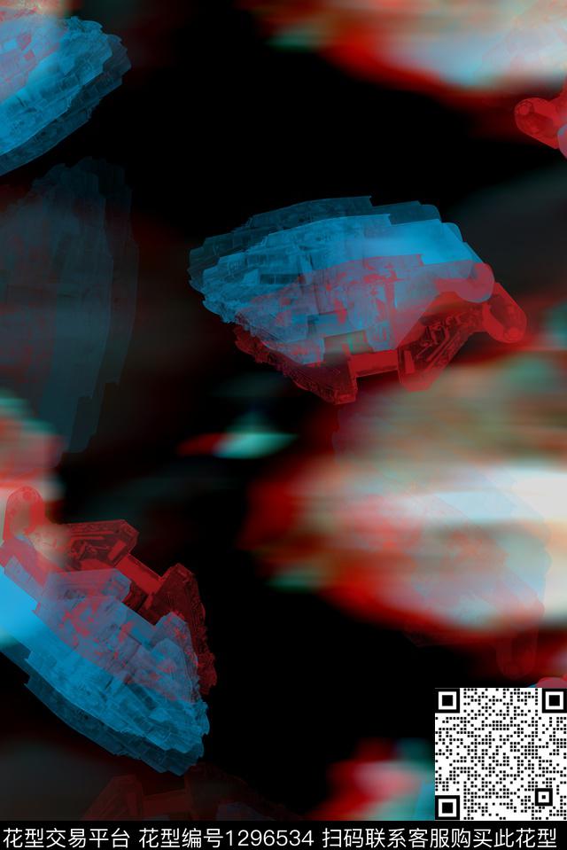 大牌男装数码科技几何炫酷数码印花华亿平台下载（图片编号: 1296534） - 瓦栏（Walan）