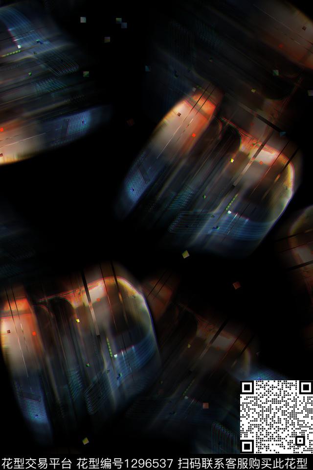 大牌男装数码科技几何炫酷数码印花华亿平台下载（图片编号: 1296537） - 瓦栏（Walan）