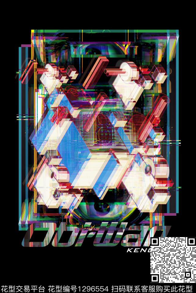 前胸大图科技时尚大牌男装定位数码印花华亿平台下载（图片编号: 1296554） - 瓦栏（Walan）