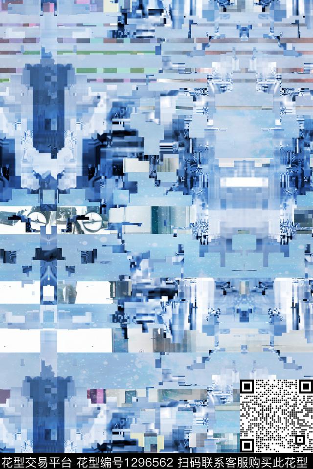 科技马赛克大牌男装潮酷炫彩数码印花华亿平台下载（图片编号: 1296562） - 瓦栏（Walan）