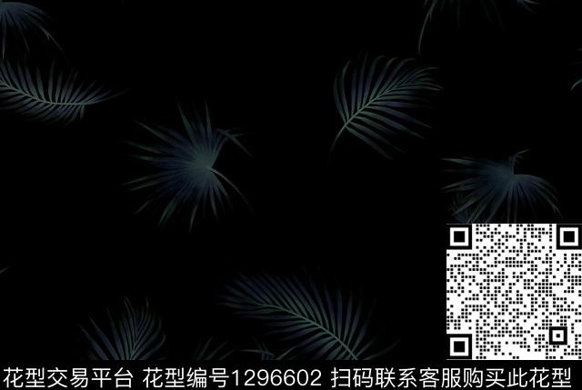 大牌风棕榈树植物数码印花华亿平台下载（图片编号: 1296602） - 瓦栏（Walan）