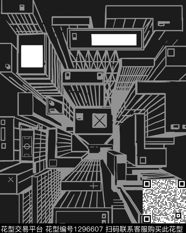 几何建筑3D立体传统印花华亿平台下载（图片编号: 1296607） - 瓦栏（Walan）