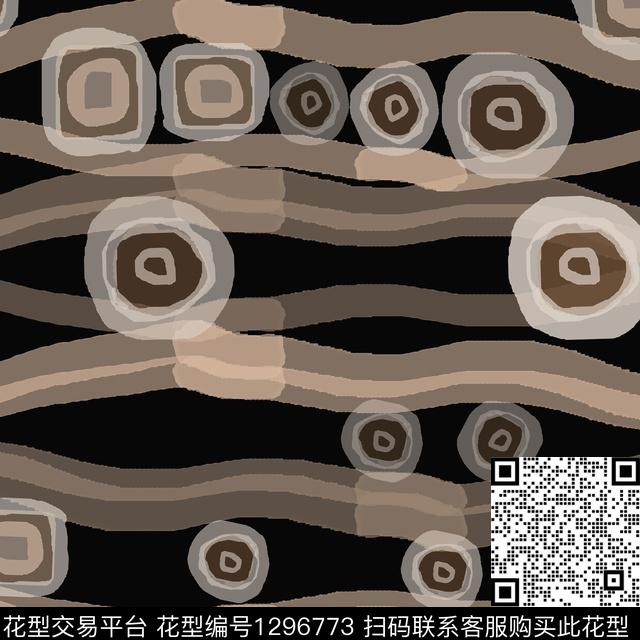 手绘线条笔触条纹混搭圆圈与波点传统印花华亿平台下载（图片编号: 1296773） - 瓦栏（Walan）