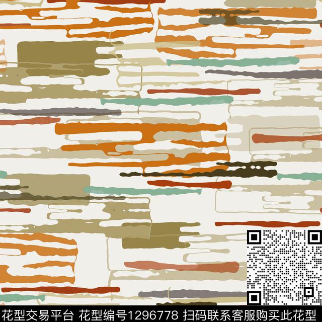 几何手绘线条笔触条纹混搭数码印花华亿平台下载（图片编号: 1296778） - 瓦栏（Walan）