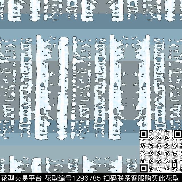 男装休闲花卉手绘线条笔触条纹混搭数码印花华亿平台下载（图片编号: 1296785） - 瓦栏（Walan）