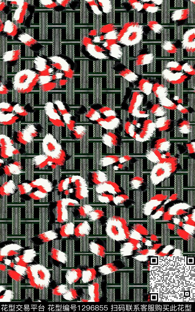 几何豹纹动物纹数码印花华亿平台下载（图片编号: 1296855） - 瓦栏（Walan）