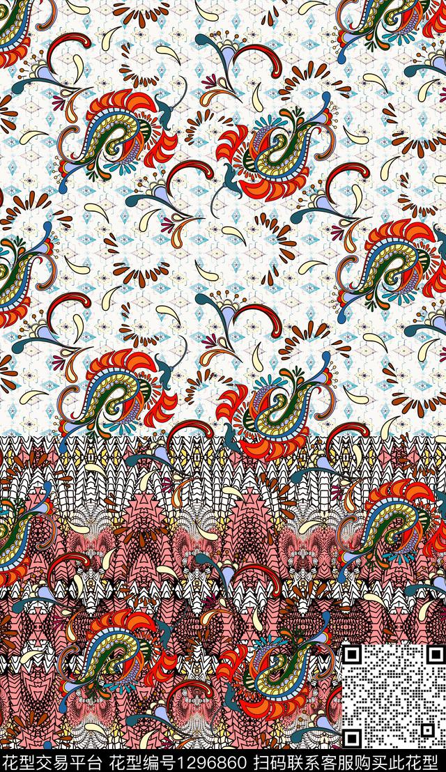 定位花真丝民族风数码印花华亿平台下载（图片编号: 1296860） - 瓦栏（Walan）