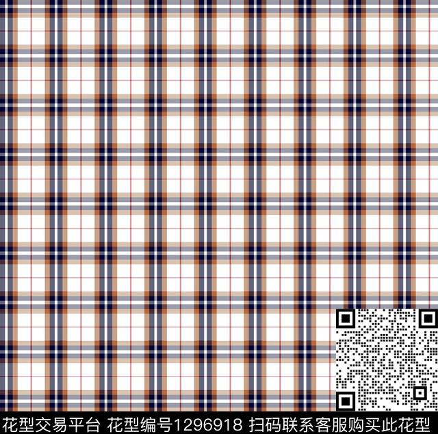 格子大牌风满版散花传统印花华亿平台下载（图片编号: 1296918） - 瓦栏（Walan）