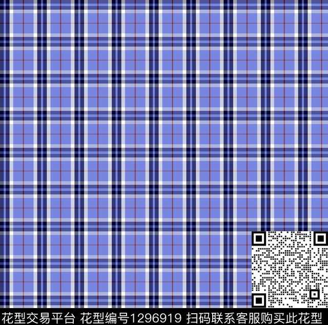 格子大牌风满版散花传统印花华亿平台下载（图片编号: 1296919） - 瓦栏（Walan）