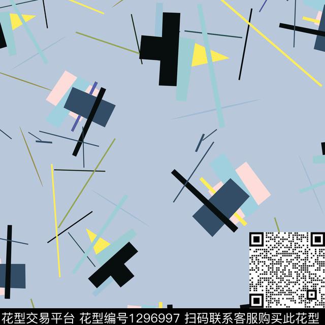 几何线条长方形传统印花华亿平台下载（图片编号: 1296997） - 瓦栏（Walan）