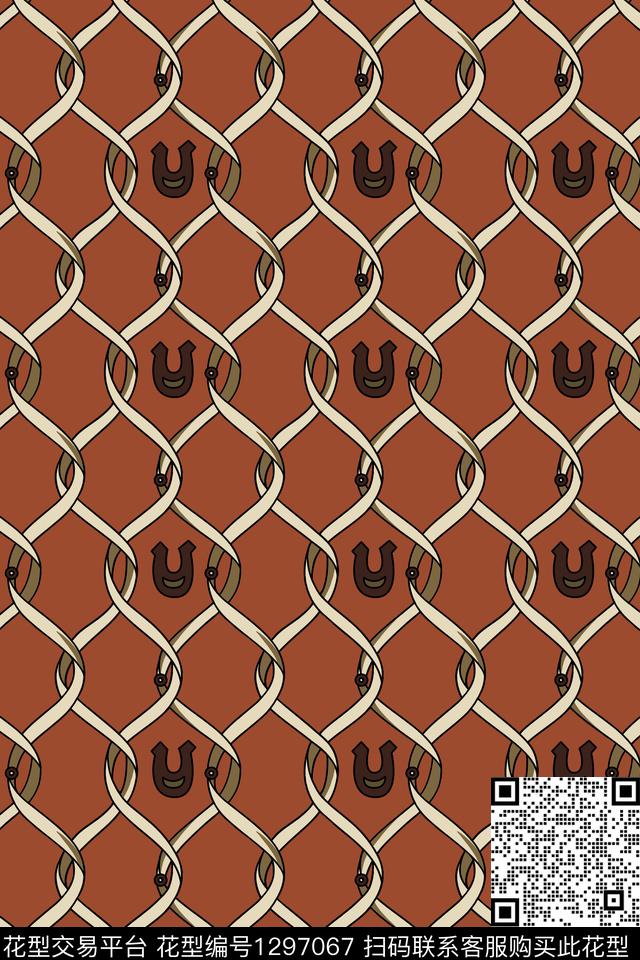 几何撞色链条传统印花华亿平台下载（图片编号: 1297067） - 瓦栏（Walan）