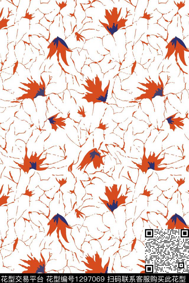 纹理花卉大牌风传统印花华亿平台下载（图片编号: 1297069） - 瓦栏（Walan）