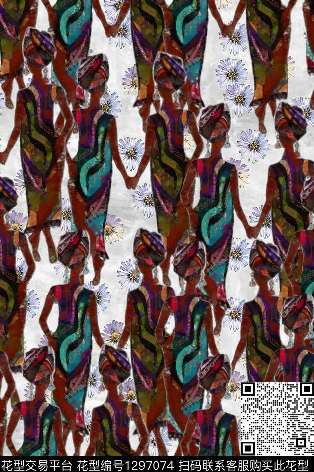 复古北非数码印花华亿平台下载（图片编号: 1297074） - 瓦栏（Walan）