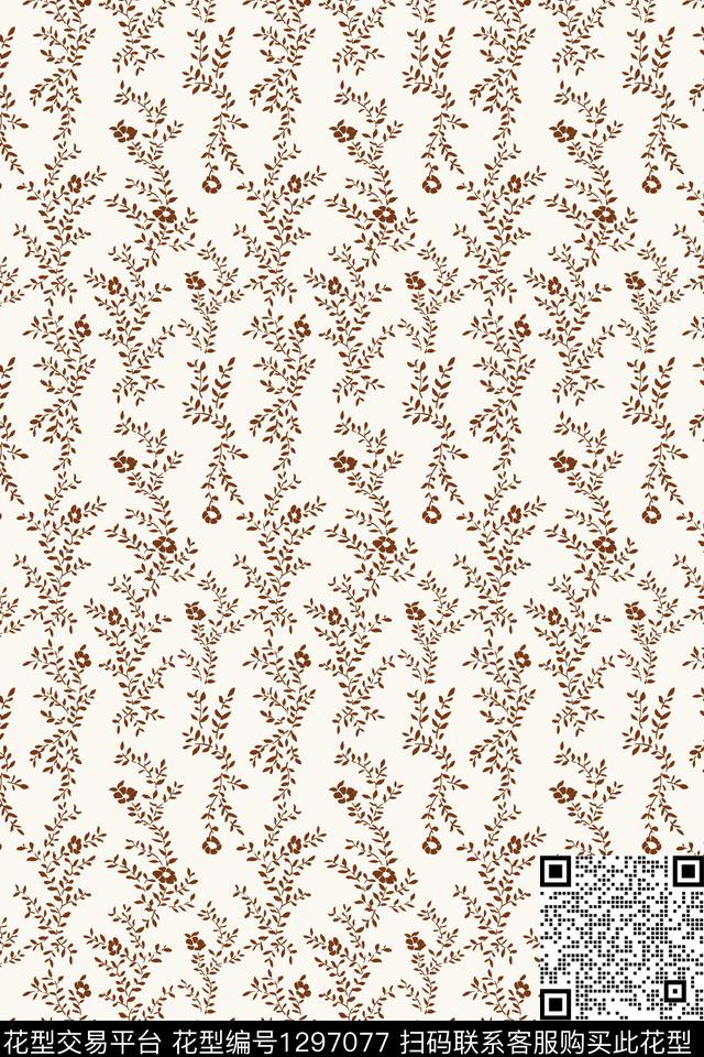 连衣裙花卉大牌风传统印花华亿平台下载（图片编号: 1297077） - 瓦栏（Walan）