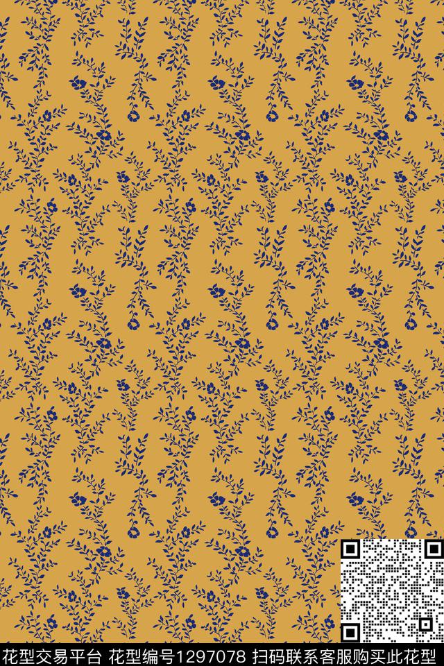 连衣裙花卉大牌风传统印花华亿平台下载（图片编号: 1297078） - 瓦栏（Walan）