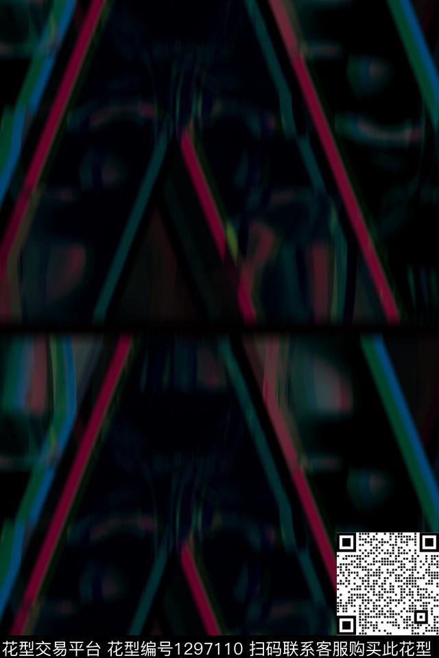 大牌男装数码科技几何炫酷数码印花华亿平台下载（图片编号: 1297110） - 瓦栏（Walan）