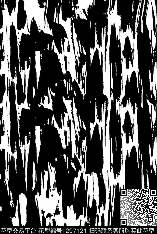 黑白条纹泼墨纹理传统印花华亿平台下载（图片编号: 1297121） - 瓦栏（Walan）