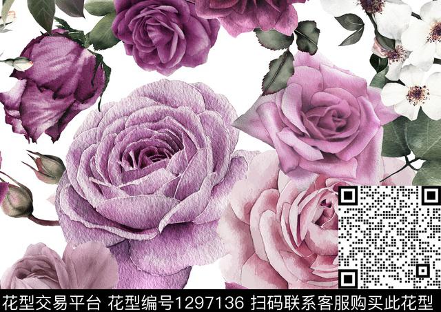 花卉热带华亿平台小碎花数码印花华亿平台下载（图片编号: 1297136） - 瓦栏（Walan）