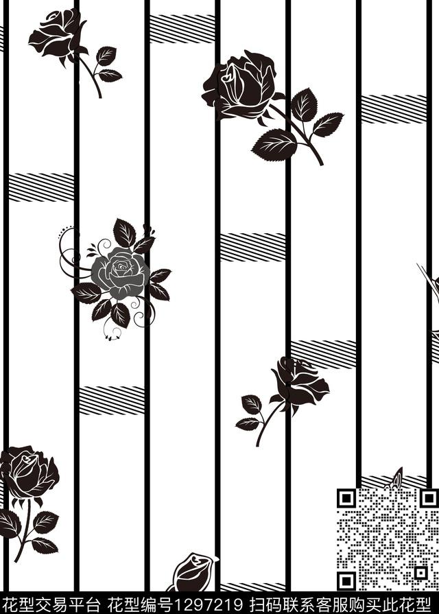 简约清爽底花卉大牌风传统印花华亿平台下载（图片编号: 1297219） - 瓦栏（Walan）