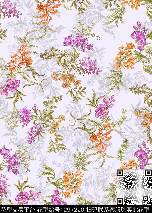 花卉小碎花墙花传统印花华亿平台下载（图片编号: 1297220） - 瓦栏（Walan）