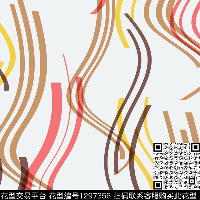 蓝色女装几何传统印花华亿平台下载（图片编号: 1297356） - 瓦栏（Walan）