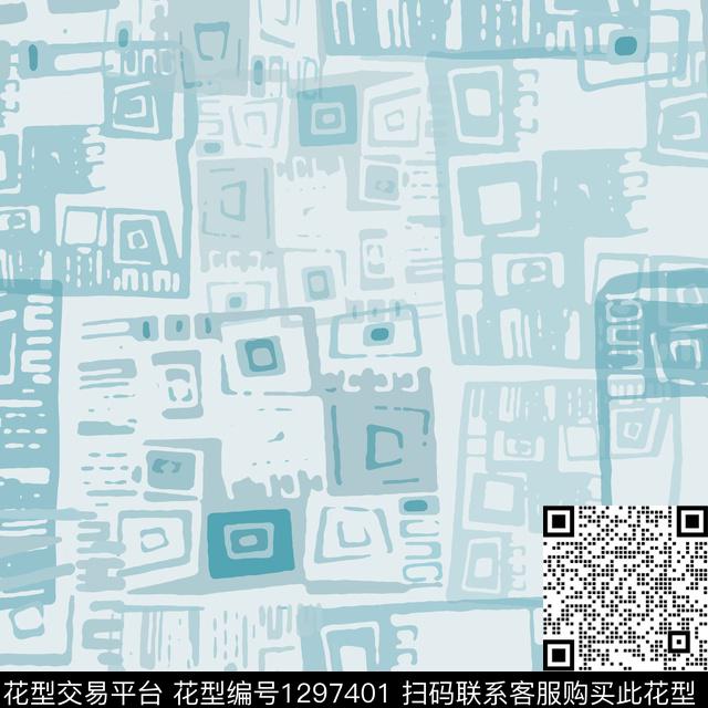 几何抽象手绘线条笔触传统印花华亿平台下载（图片编号: 1297401） - 瓦栏（Walan）