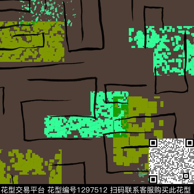 简约几何抽象男装传统印花华亿平台下载（图片编号: 1297512） - 瓦栏（Walan）