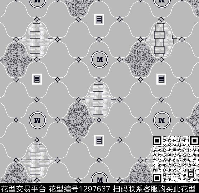 几何大牌风传统印花华亿平台下载（图片编号: 1297637） - 瓦栏（Walan）