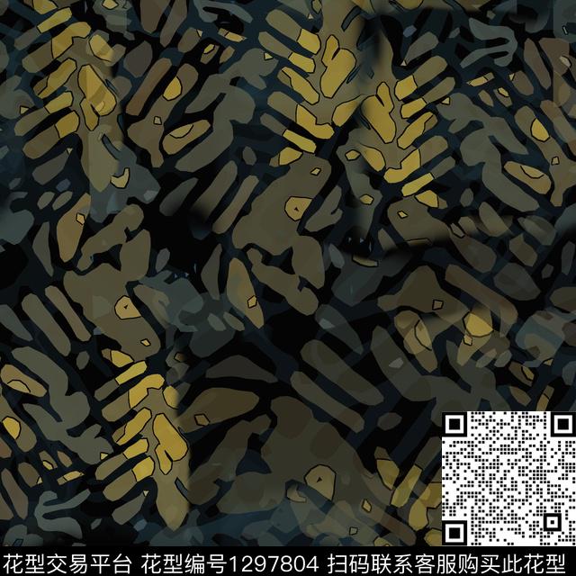 几何抽象迷彩图案数码印花华亿平台下载（图片编号: 1297804） - 瓦栏（Walan）