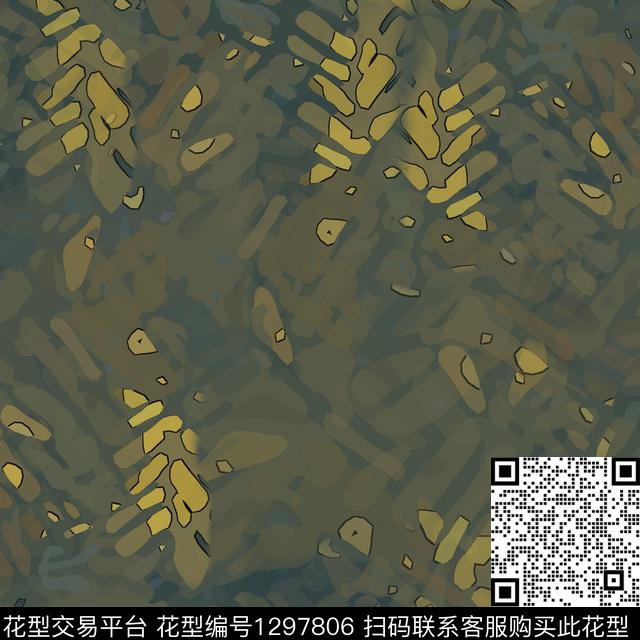 几何抽象迷彩图案数码印花华亿平台下载（图片编号: 1297806） - 瓦栏（Walan）