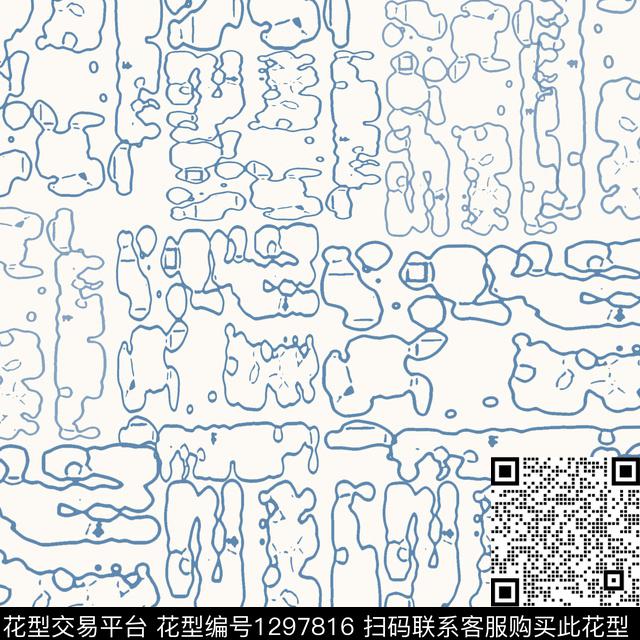 抽象手绘线条笔触肌理纹路传统印花华亿平台下载（图片编号: 1297816） - 瓦栏（Walan）