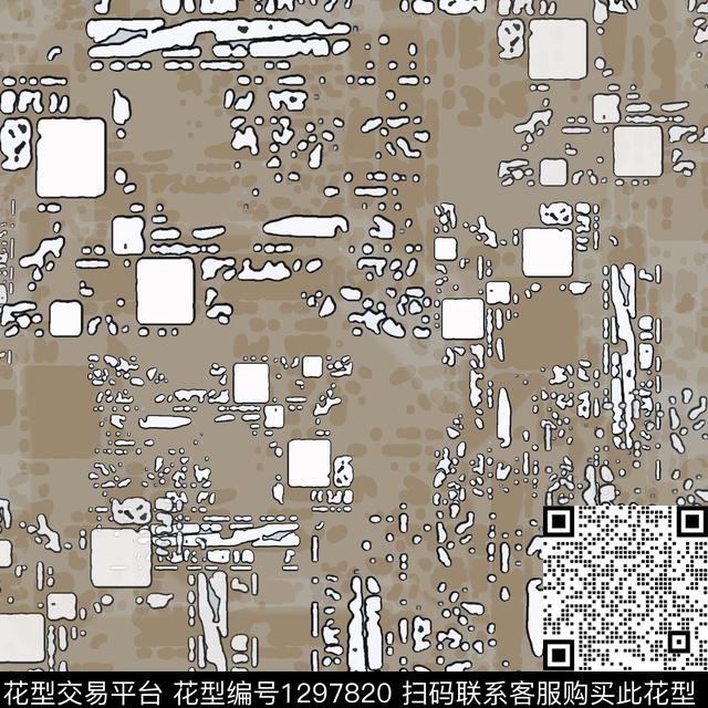 几何抽象手绘线条笔触数码印花华亿平台下载（图片编号: 1297820） - 瓦栏（Walan）