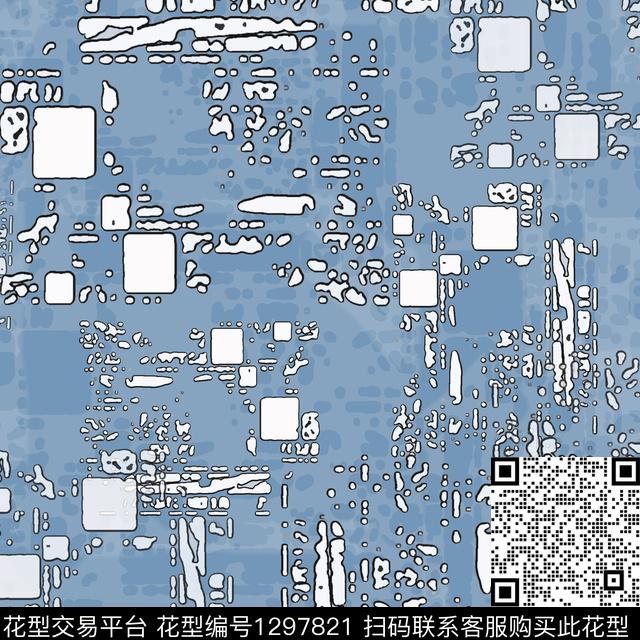 几何抽象手绘线条笔触数码印花华亿平台下载（图片编号: 1297821） - 瓦栏（Walan）